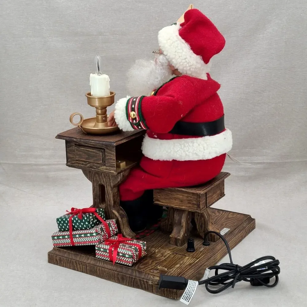 Trim A Home VTG 1993 Writing Santa Animatronic Christmas Figurine #35321 in Box
